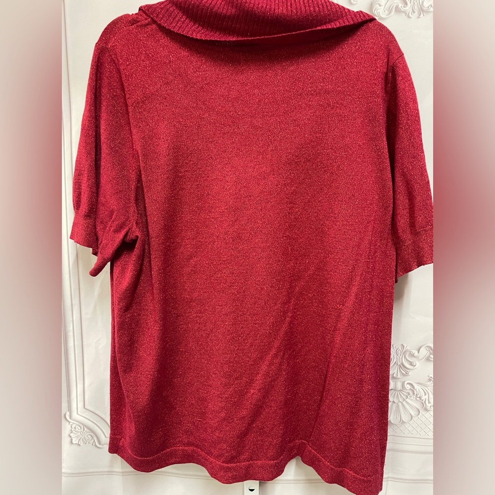 Apt. 9 Crimson Metallic Cowl Neck 1x Sweater - Picture 5 of 5